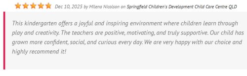 Milena Nicolson review about  Springfield Childrens Development Centre