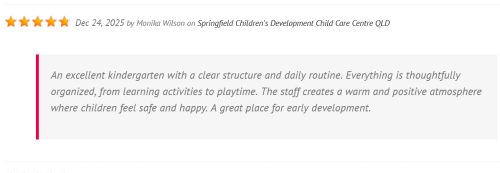 Monika Wilson review about Springfield Childrens Development Centre